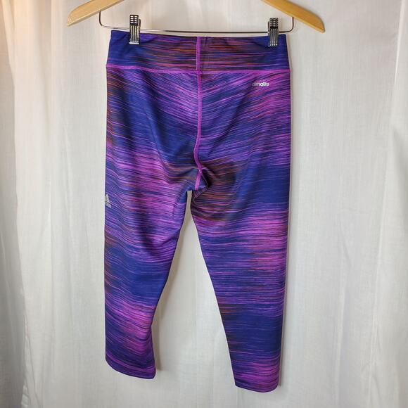 Adidas Climalite Capri Leggings - Purple/Blue, Small - Picture 3 of 7